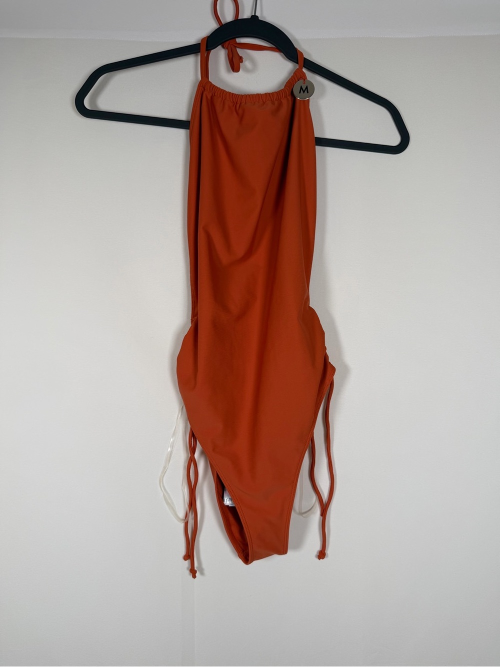 NWT Forever 21 Rust Orange No Back Halter One-Piece Swimsuit